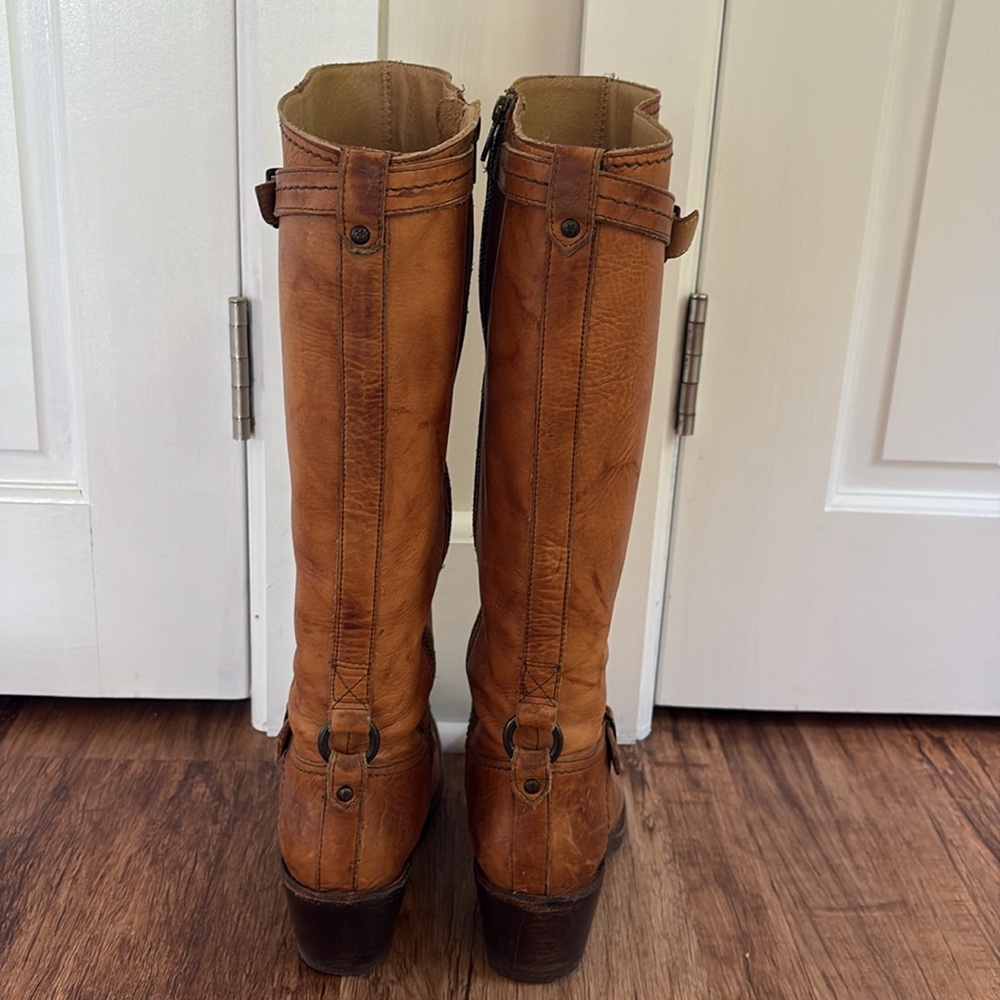 Frye Brown Leather Heeled Boots - Picture 2 of 7